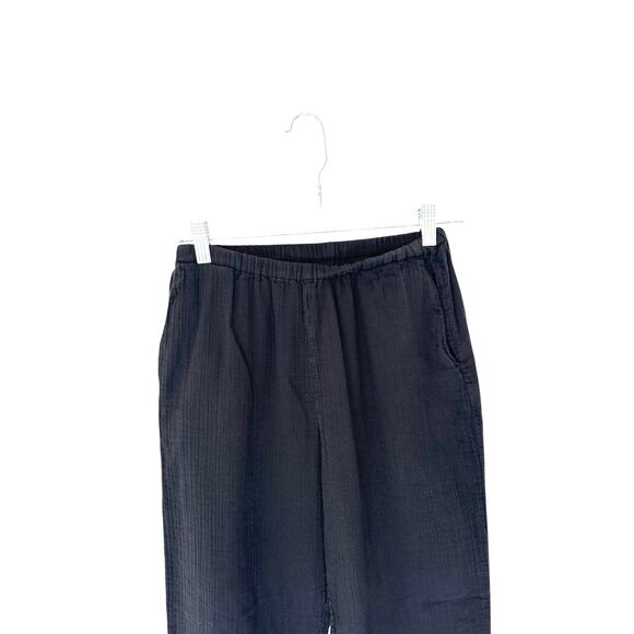 American Colors by Alex Lehr Pants Black Gauze Relaxed Lagenlook Casual Medium‎ - Picture 3 of 11